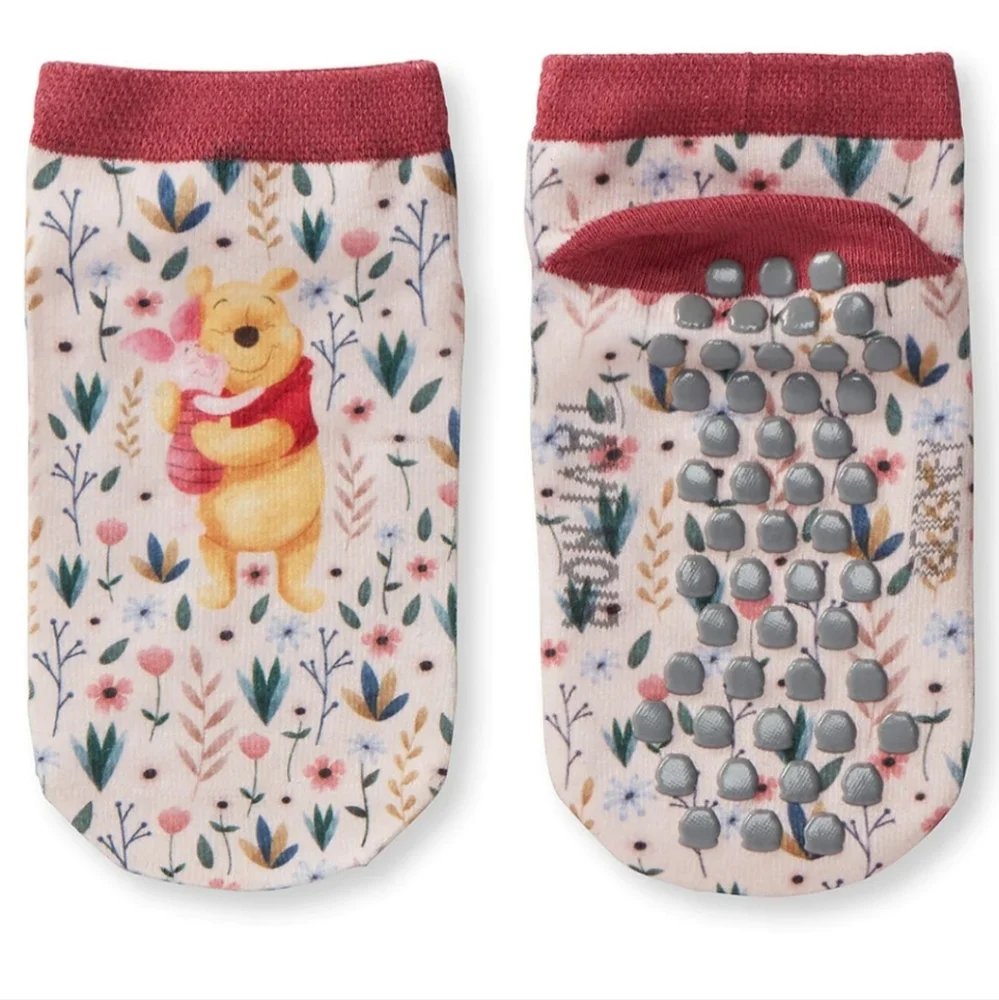 Tavi Noir Disney Winnie The Pooh 2 Pairs Kids Tiny Soles Grip Socks Age 4-6 NWT